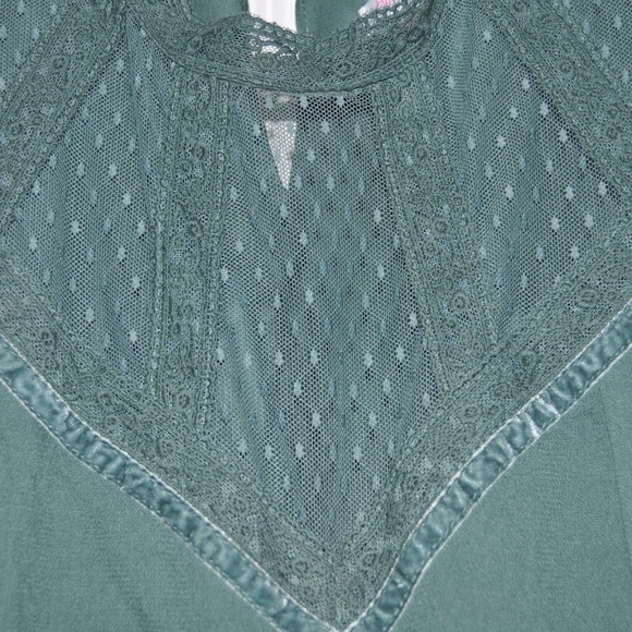 "SALE" NEW Teal Green Lace Insert Shift Dress [C5] - Picture 4 of 7